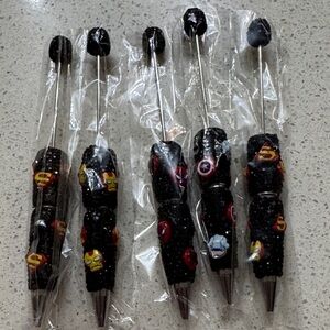 Lot of 5 Superhero rhinestone pens